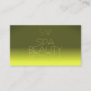 Modern Gult Gradient Spegel Brev Monogram Visitkort