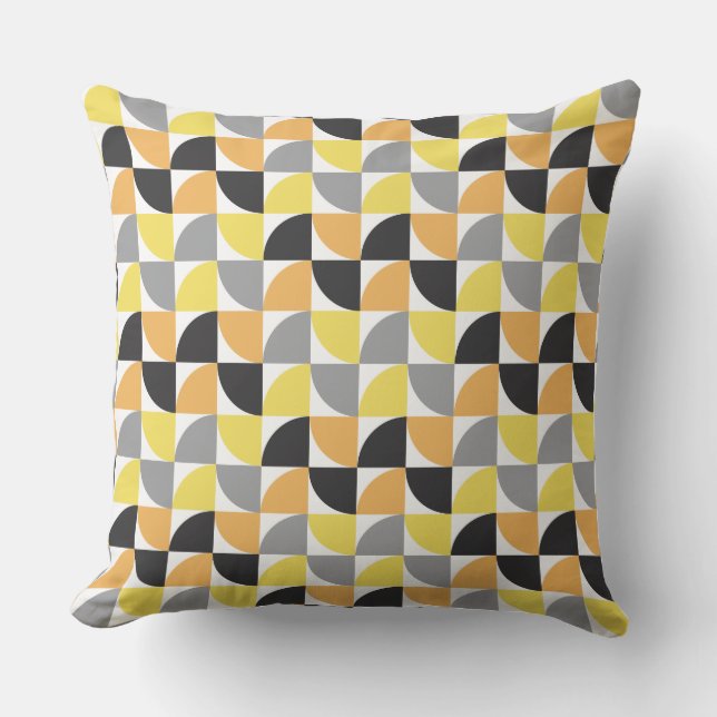 Modern Gult-Grått-geometrisk Mönster Kudde (Framsida)