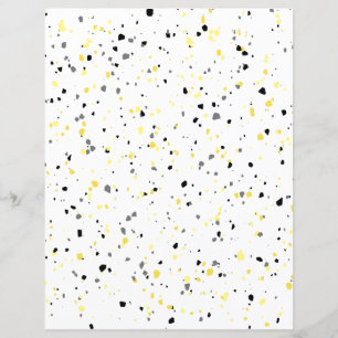 Modern Gult Grått Tiny Terrazzo Scrapbook Papper