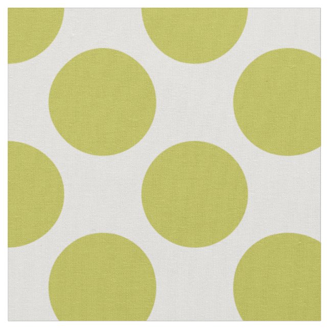 Modern Gult Grönt och vitt stort Polka dots Tyg (Närbild)