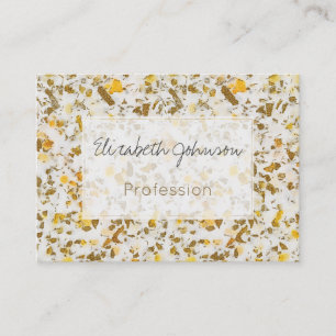 Modern Gult & Guld Speckles Terrazzo Mönster Visitkort