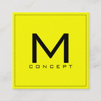 Modern Gult i Monogram Professionell Elegant Fyrkantigt Visitkort