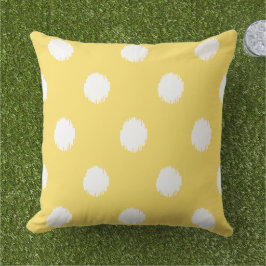 Modern Gult Ikat Dots Mönster Kudde