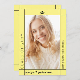 Modern gult-klass för 2025 studenten-foto meddelande