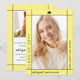 Modern gult-klass för 2025 studenten-foto meddelande