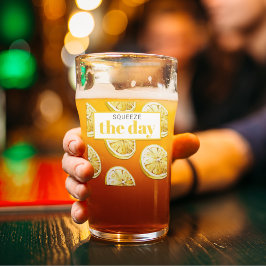 Modern Gult Lemons Mönster & Squeeze Glaskopp