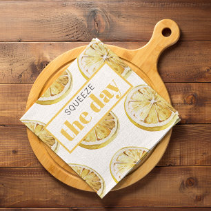 Modern Gult Lemons Mönster & Squeeze Kökshandduk
