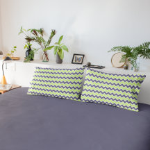 Modern Gult Lime Grått Chevron Mönster