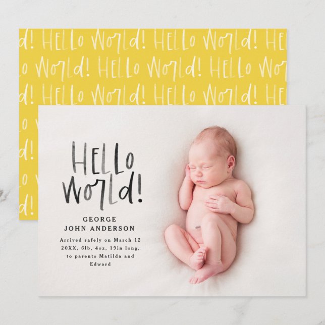 Modern gult med minimal chic, typografi meddelande (Fram/baksida)