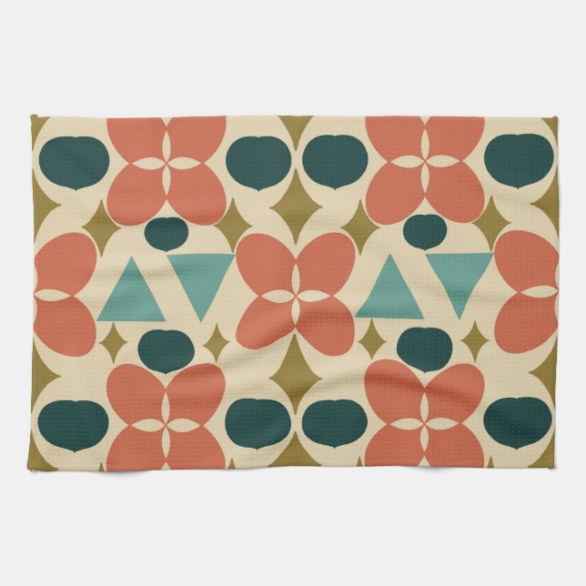 Modern Gult med nedre diameter i mitten Kökshandduk (Horisontell)