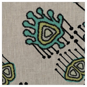 Modern Gult Mint Grått Tribal Anpassningsbar Fabri Tyg