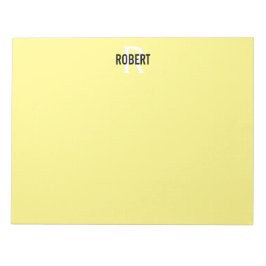 Modern gult monogram namn anteckningsblock
