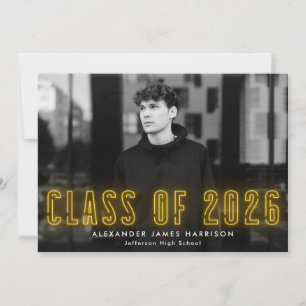 Modern Gult Neon-klass 2023 Photo Studenten Meddelande