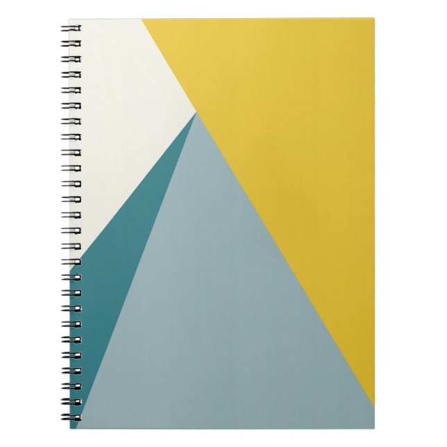 Modern Gult och blå geometrisk design Anteckningsbok (Framsidan)