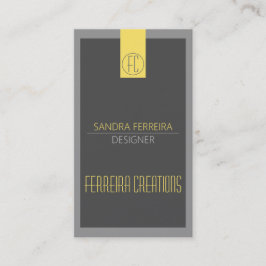 Modern Gult och Grått 2-sidig affärskort Visitkort