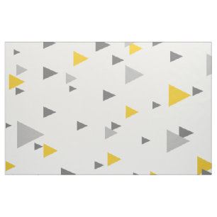 Modern Gult- och Grått-trianglar Geometric Mönster Tyg