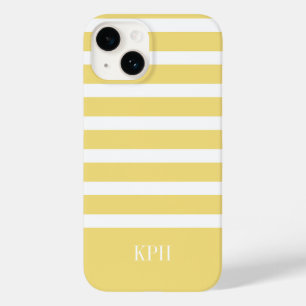 Modern Gult och Vit Rand med Monogram