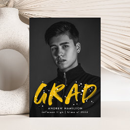 Modern Gult Paint Splatter Photo Studenten Meddelande