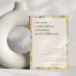 Modern Gult Pastel Abstrakt Swirl-Möhippa Inbjudningar<br><div class="desc">Cute Modern Gult,  Sage och Rosa Pastel Söt Abstrakt Swirl Inbjudningskort för möhippan</div>