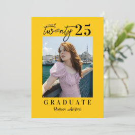 Modern Gult Photo Studentfest Inbjudningar