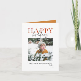 Modern Gult Script Family Kids Photo Lycklig Helgkort