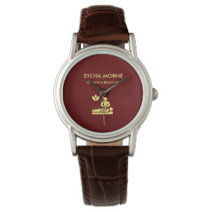 Modern gult silhouette maroon armbandsur