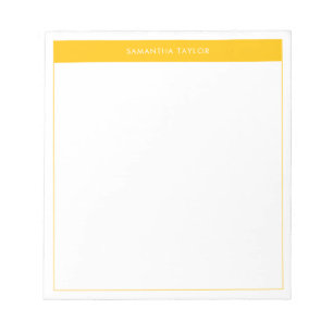 Modern Gult Simple Gräns Namn Anteckningsblock