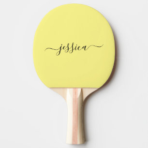 Modern gult-skript namn ping pong-paddel pingisracket