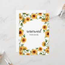 Modern Gult Solros Bröllop-reserverat tecken