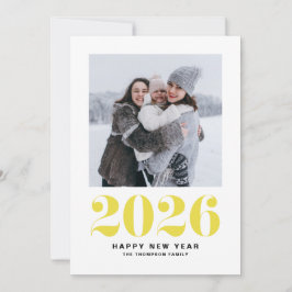Modern Gult Typografi 2022 Gott nytt år-foto Julkort