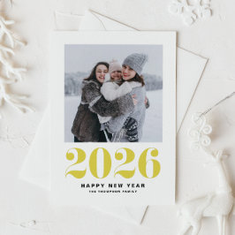 Modern Gult Typography Gott nytt år 2022 Photo Helgkort