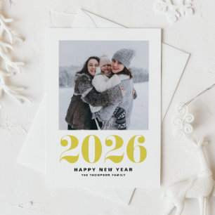 Modern Gult Typography Gott nytt år 2022 Photo Helgkort