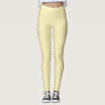 Modern Gult/Vita Trendiget Chevron Leggings<br><div class="desc">Gult och vit schevron (zigzag) mönster.</div>