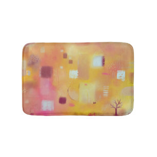 Modern Gult Watercolor Art Abstrakt Art Badrumsmatta