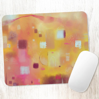 Modern Gult Watercolor Art Abstrakt Art Musmatta
