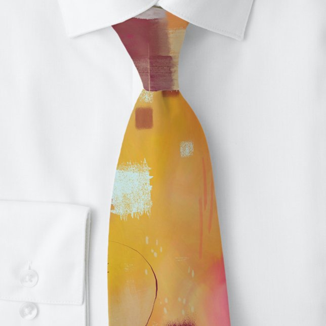 Modern Gult Watercolor Art Abstrakt Art Slips (Modern yellow ochre abstract unique neck tie)