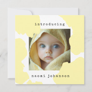 Modern Gult Watercolor Baby-meddelande Inbjudningar