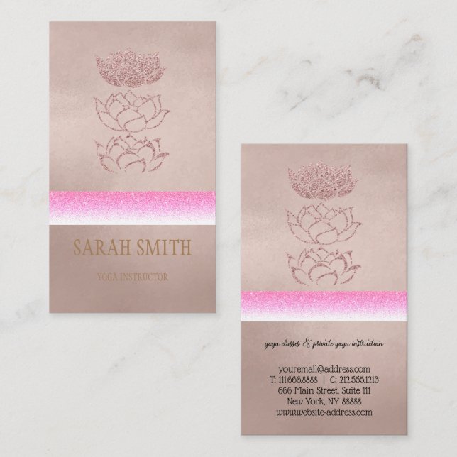 Modern gyden ro lotus visitkort (Fram/baksida)