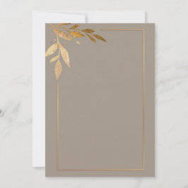 Modern gyllene blommotiv och ram inbjudningar