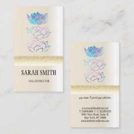 Modern gyllene holografi lotus visitkort