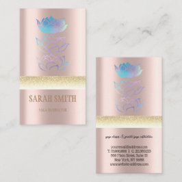 Modern gyllene holografi lotus visitkort