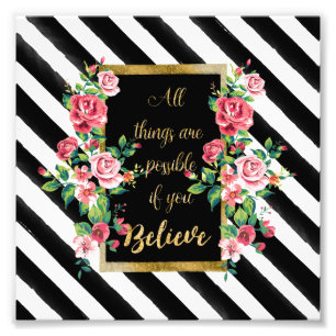 Modern gyllene inspirerande citat fototryck