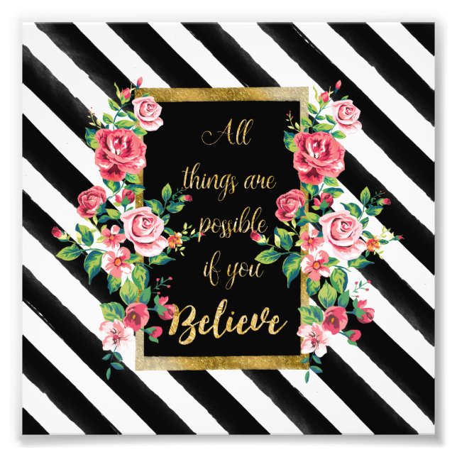 Modern gyllene inspirerande citat fototryck (Framsidan)