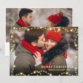 Modern gyllene jul 2 PHOTO Hälsning Julkort