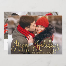 Modern gyllene jul 3 PHOTO Hälsning Julkort