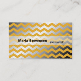 Modern gyllene och grått-chevron visitkort