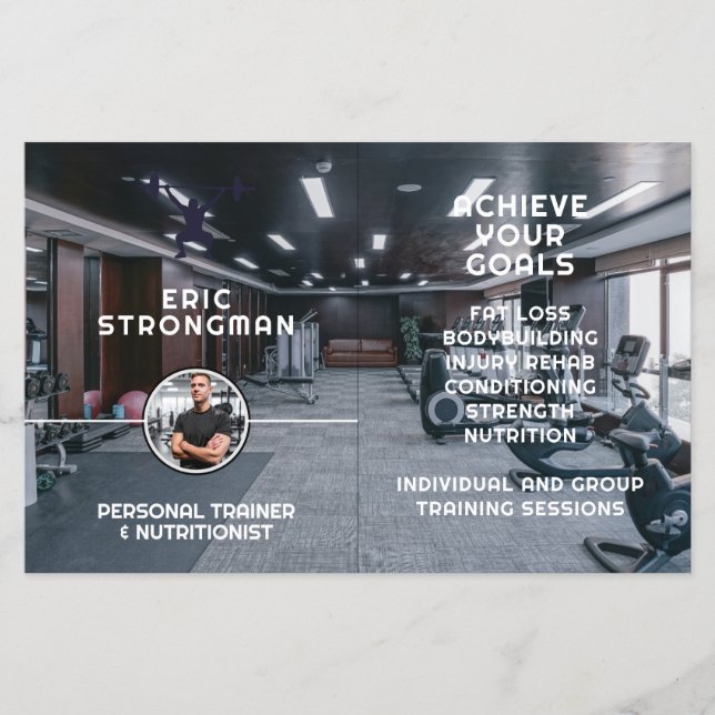 Modern gym / personlig tränare flygblad  (Framsidan)