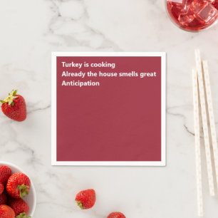 Modern Haiku Dikt Minimal Burgundy-Thanksgiving Pappersservett