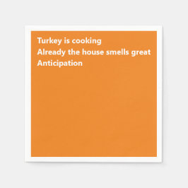 Modern Haiku Dikt Minimal Orange Thanksgiving Pappersservett