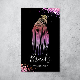 Modern Hair Braider, hårsalon för Braids Busines Visitkort